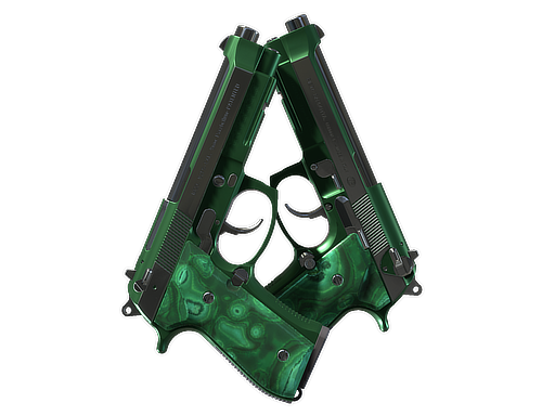 Dual Berettas | Polished Malachite Field-Tested